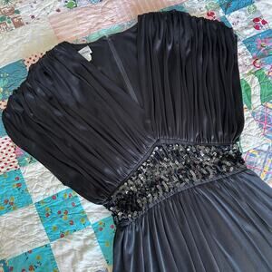 Vintage 70s/80s Grecian Draped Cinched Sequin Waist Disco Dynasty Harem Jumpsuit